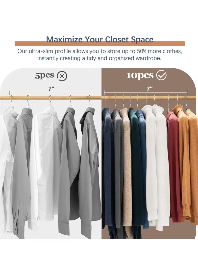 ZAYVA 100-Piece Non-Slip Hanger Set, Heavy Duty & Space Saving for Clothes - Grey - Image 4